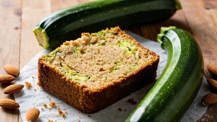 Canvas Print - Zucchini bread with almond flour closeup