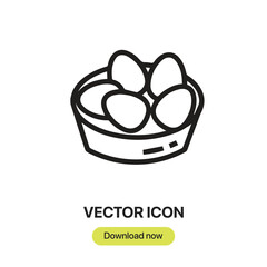 Aufkleber - Eggs icon vector. Linear-style sign for mobile concept and web design. Eggs symbol illustration. Pixel vector graphics - Vector.	
