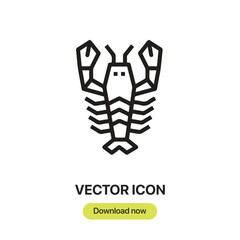 Aufkleber - Lobster icon vector. Linear-style sign for mobile concept and web design. Lobster symbol illustration. Pixel vector graphics - Vector.	
