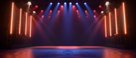 Poster - Dynamic Stage Lighting with Colorful Beams of Light