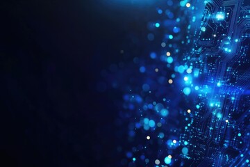 Wall Mural - A stunning abstract pattern featuring vibrant blue lights against a dark background, perfect for technology and design themes.