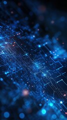 Wall Mural - a stunning abstract representation of digital technology and intricate network connections in vibran