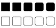 © AlbertBS - Set of square icons – Black vector squares in various styles – Rounded squares – Flat and outline shapes isolated on a transparent background