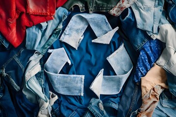 eco-friendly and sustainable clothing in shape of recycling sign