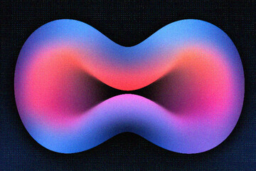 Wall Mural - grainy gradient background, a vibrant abstract illustration featuring smooth, curved shapes in blue 