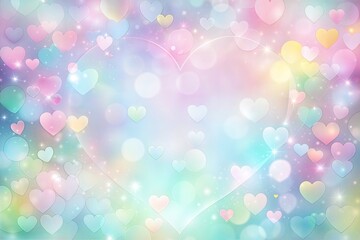 Wall Mural - Colorful abstract background with hearts and sparkles