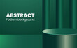© rpdesignstudio - Creative product display, green gradient background with subtle vertical stripes. A sleek, rounded podium on the right side offers an ideal space for showcasing items or creating a modern look.