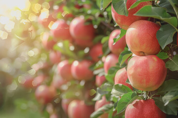 Wall Mural - Abstract blurred organic gardening and farm fruit background for design, environment day concept.