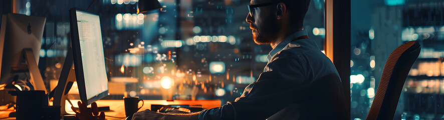 Canvas Print - person working on a computer