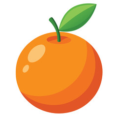 Wall Mural - Orange fruit illustration on white background.