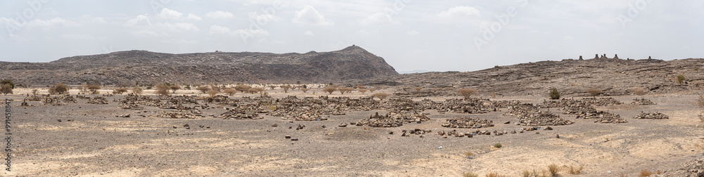 Old afar tribe graves in the danakil desert, Afar region, Semera ...