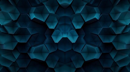 Wall Mural - Abstract dark blue geometric pattern with hexagonal shapes.