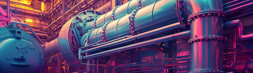 Canvas Print - power-plant, pipes and tubes