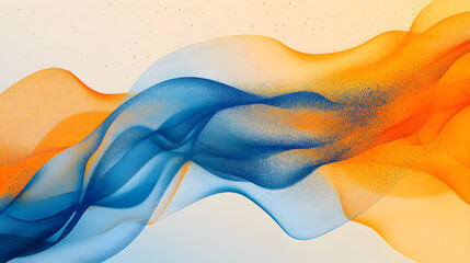 Wall Mural - un fondo abstracto con efecto de humo en acuarela color naranja y azul en transparencia plantilla para diseño publicitario