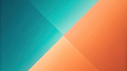 Wall Mural - Teal and peach orange gradient background with symmetrical minimal composition, abstract, modern, trendy, calm, symmetrical, creative, texture, orange, composition,teal, background