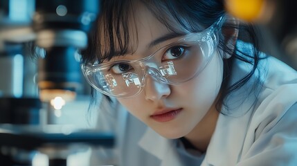 Leinwandbilder - Ai engineering female stem engineer using artificial intelligence to design micro electronics in the lab : Generative AI