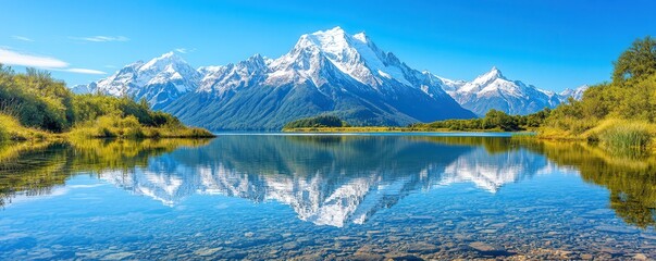 Sticker - Mountain Reflection in Clear Water.