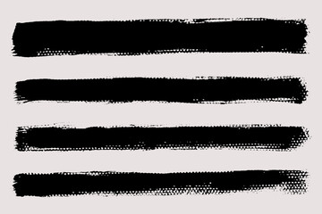 Fototapete - Brush strokes vector. Painted rectangles collection. Grunge long text boxes or textured backgrounds set.