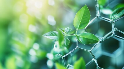 Poster - Green Leaves and Molecular Structure