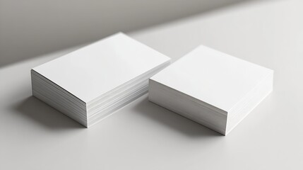 mockup of two horizontal business cards with soft shadows blank business cards template for branding