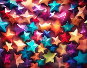 Bright backdrop highlighting colorful stars