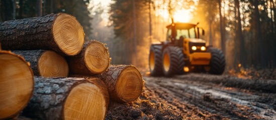 Wall Mural - Log Pile in a Forest Setting