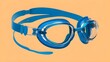 © Daniel - Blue Swimming Goggles Isolated on Peach Background