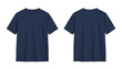© resource image - Two Plain Navy Blue T shirts on a White Background Mockup, Front and Back View