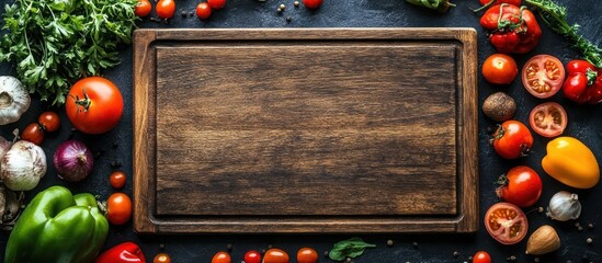 Poster - Wooden Cutting Board with Vegetables