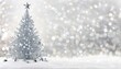 © Shaheb - Silver Christmas Tree with Silver Star and Baubles Glowing Softly in a Festive Bokeh Background, Accented with Glittering Silver in a Warm, Wintry Scene. Made with Generative AI Technology