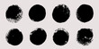 © amovitania - Round brush strokes vector. Painted rounds collection. Grunge text boxes or textured backgrounds set.