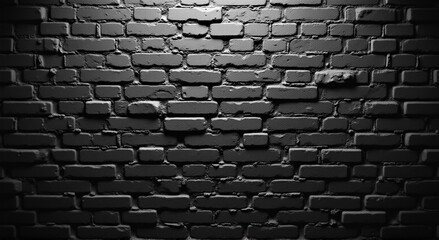 Poster - black brick wall texture