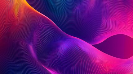 Abstract Purple and Pink Wavy Lines with Glowing Edges