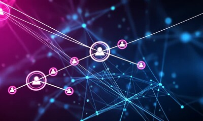 abstract background of particles, connection, technology, 3 d