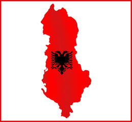 Albania Flag Design and Albania Map