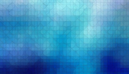 Poster - Ombre blue mosaic patterned background illustration