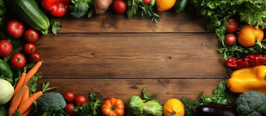 Sticker - Fresh Vegetables on Wooden Table