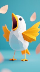 Low Poly Bird Singing.