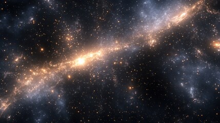 Wall Mural - expanding galaxy with bright stars and cosmic dust, representing the universe's formation after the 