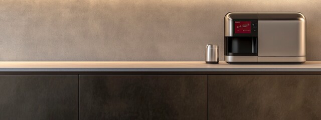 A voice-controlled oven preheating to the perfect temperature, digital screen displaying settings, soft warm kitchen light