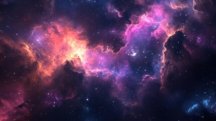 Wall Mural - glowing nebula clouds and stars forming in a vast cosmic explosion, symbolizing the birth of the uni