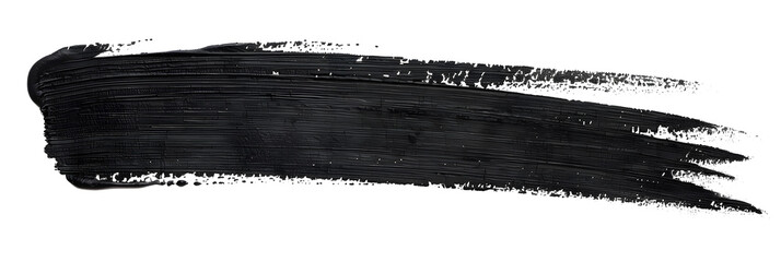 Stroke of black marker paint texture isolated on white background