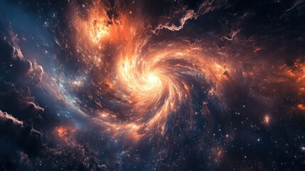 Wall Mural - swirling gases and light expanding across space, representing the aftermath of the big bang
