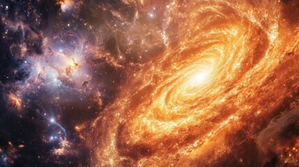 Wall Mural - visualization of the big bang with swirling gases and stars forming, symbolizing the universe's birt