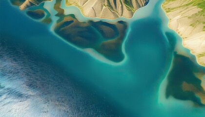 Wall Mural - Bird's eye view of a water body