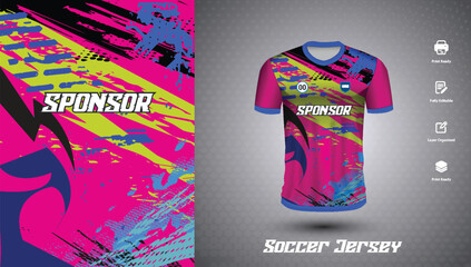 Sticker - Soccer jersey design for sublimation or sports t-shirt design for cricket
