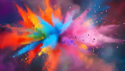 Vibrant Burst of Colorful Powder in Dynamic Motion