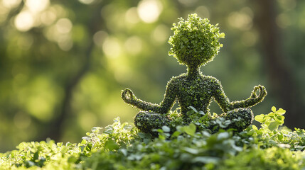 Wall Mural - a healthy lifestyle combines physical activity with mental relaxation techniques for a harmonious li