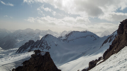 landscape from elgenhorn in formazza valley during winter