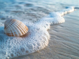 Canvas Print - Seashell Serenity on Sandy Shores